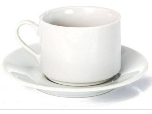 XICARA + PIRES CHA PORCELANA RETA 160ML