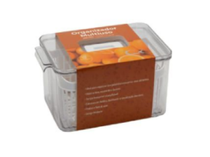 ORGANIZADOR DE ACRILICO 24X15CM COM TAMPA E CESTO CLEAR FRESH