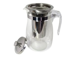 CHALEIRA DE VIDRO COM INFUSOR DE INOX 600ML