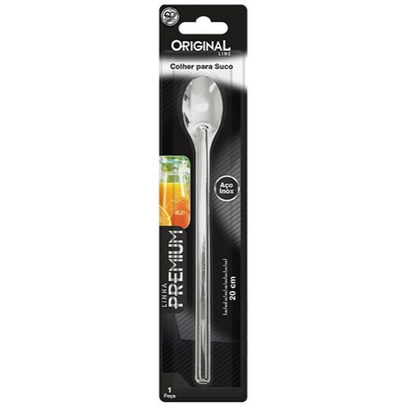 COLHER PARA SUCO 20CM INOX PREMIUM CARTELA